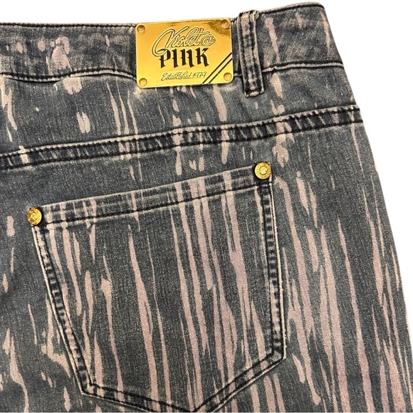 Violet & Pink Artistic Jeans Lavender Rose Striped Marilyn Monroe Unique Rare - Picture 6 of 11